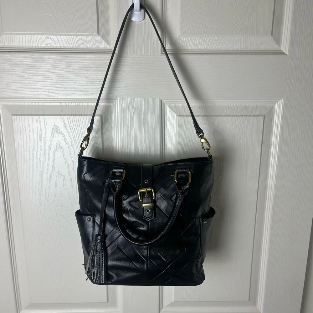 Black leather shoulder bag - Picture 2 of 6